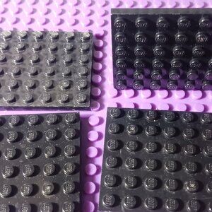 Lego - 6x6 plates - Black - Used Qty. 4 - .8oz